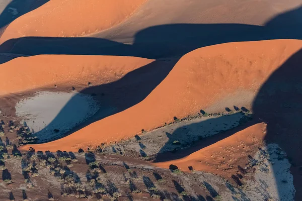 Namibia Widok Powietrza Pustynię Namib Dziki Krajobraz Panorama Porze Deszczowej — Zdjęcie stockowe