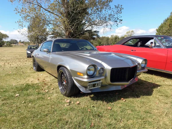 Old Grey Silver Sport Chevrolet Camaro Coupe 1972 Second Generation — Stock Photo, Image