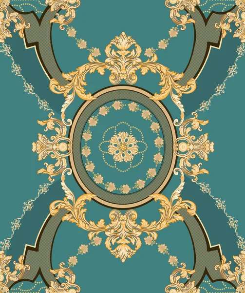 Vertical Seamless Oriental Ornament Pattern Blue Background —  Fotos de Stock