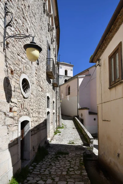 A beautiful view of a narrow street in Gesualdo, a small village in the province of Avellino, Italy