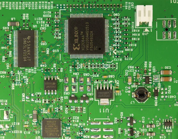 Circuit Board Close Various Components — Foto Stock