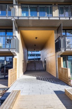 Kentsel Ulven Okern yeni binalar Oslo Norveç vinci