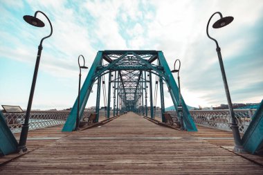 A closeup shot of Walnut Street Bridge in Chattanooga, Tennessee