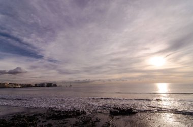 Tenerife Kanarya Adası İspanya 'da Atlantik Okyanusunda Güneş Batıyor