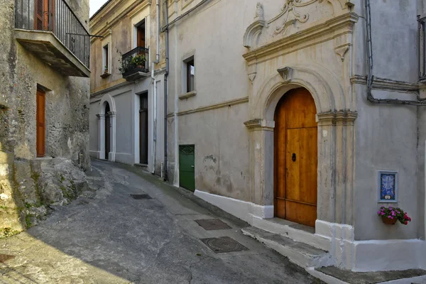 Narrow Street Painted Murals Village Calabria Region Italy — Stock Photo, Image