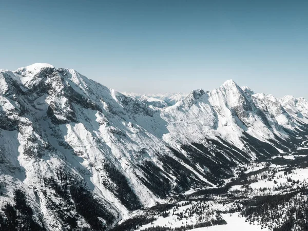 Aerial View Snow Covered Mountains — Stock Photo, Image