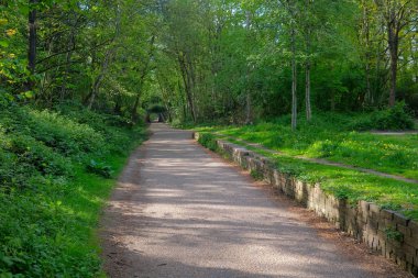 Monton and Roe green loop line and old railway station public walkway and cycle path