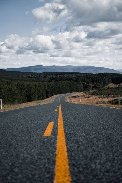 Vertical Shot Long Winding Road Mountains Forests Tumut Australia — Photo