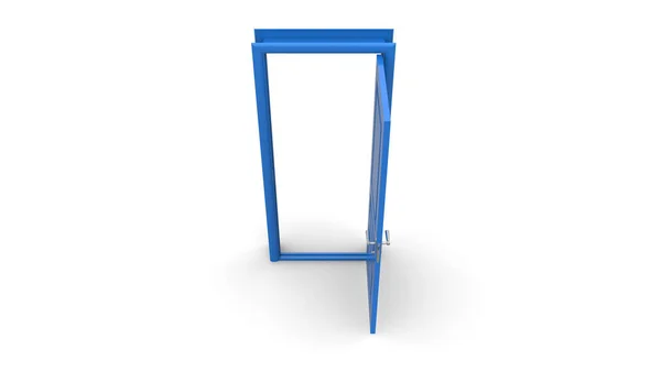Illustrazione Creativa Porte Aperte Chiuse Rendere Realistico Ingresso Porta Blu — Foto Stock