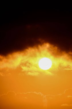 Tenerife Kanarya Adası İspanya 'da Atlantik Okyanusunda Güneş Batıyor