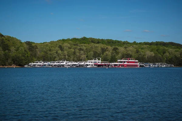 Вид Лодки Корабли Озере Лорел Гавани Залива Холли Кентукки — стоковое фото