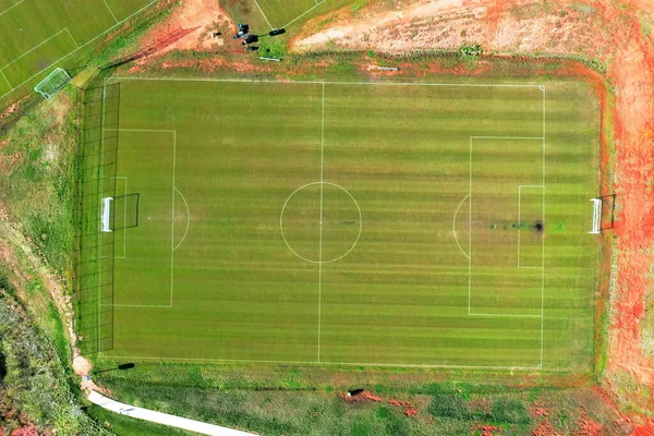 Metraje Aéreo Campo Fútbol Con Otros Campos Lado — Foto de Stock