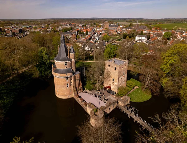 Vista Aérea Pitoresca Restos Mortais Torre Pitoresco Castelo Duurstede Com — Fotografia de Stock