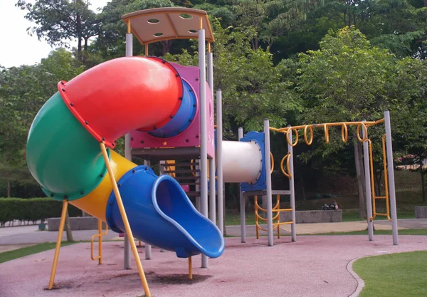 Colorful Tube Slide Children Playground Public Park — Stock Photo, Image