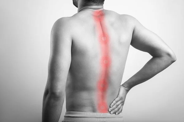 Spine Inflammation Backache Spinal Cord Injury Human Spine Black White — Stock Photo, Image