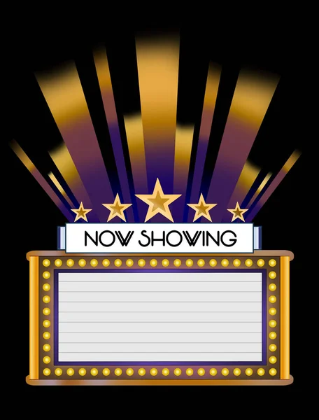 Illustration Broadway Movie Marquee Now Showing Dummy Text — Stock Photo, Image