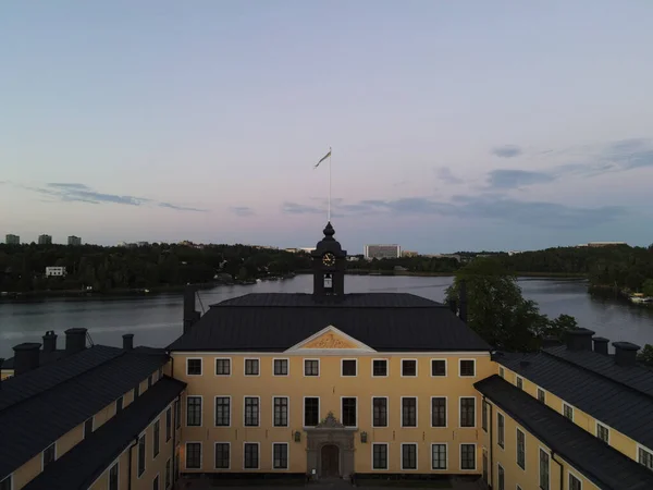 Widok Lotu Ptaka Pałac Ulriksdal Szwecja — Zdjęcie stockowe