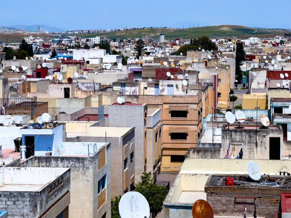 Letecký Pohled Městskou Čtvrť Maroku — Stock fotografie