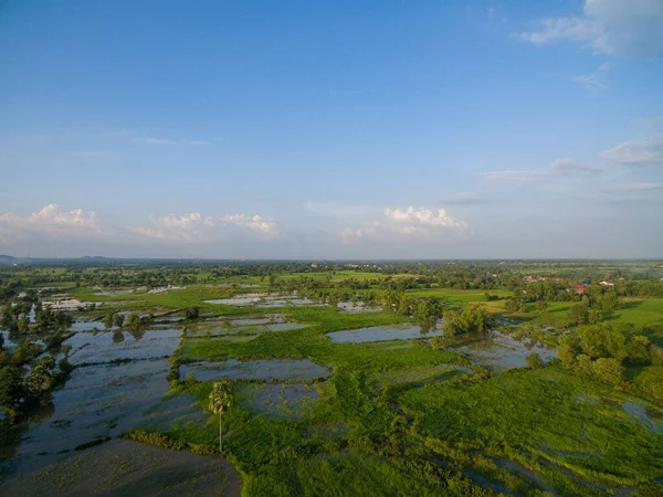 Flooded Fields Rural Area — Stock Photo, Image