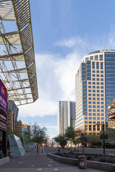 Vertical Downtown Phoenix Modern Buildings Empty Street Arizona Usa — Stock Photo, Image