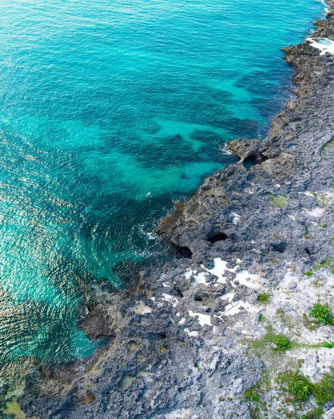 Egy Légi Felvétel Mennyei Kék Lagúnáról Comino Málta Szigetén — Stock Fotó