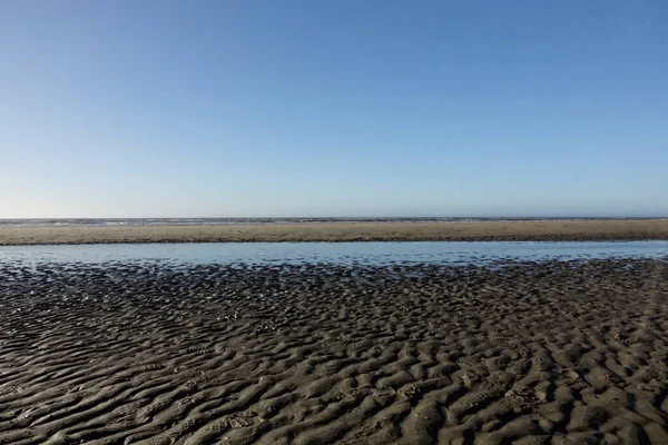 Sandy North Sea Beach Ocean Dusk Concept Serenity Holiday Seascape — Stock Photo, Image