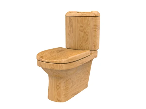 wooden WC lavatory water closet - 3d illustration