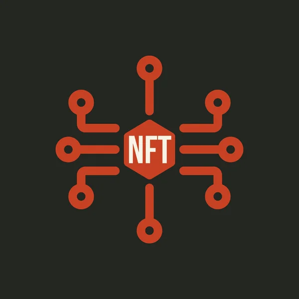 Illustration Red Nft Icon Isolated Black Background — Foto de Stock