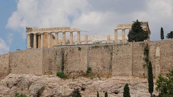 Bewolkte Lucht Boven Parthenon Griekenland Korfoe Kerkyra Halkidiki — Stockfoto