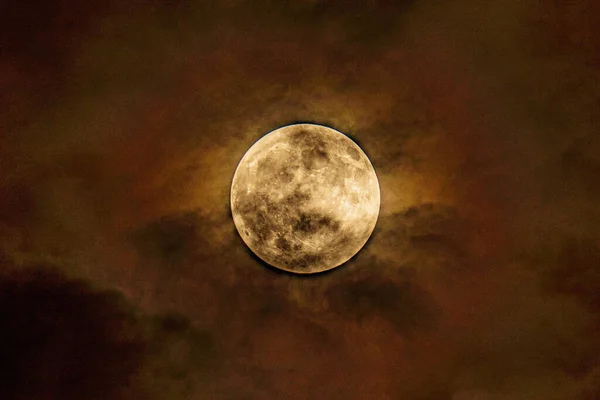 Dramatic Sky Clouds Full Moon — Photo