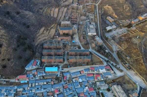 Aerial View Abandoned Factories Mountains China — Stock Photo, Image