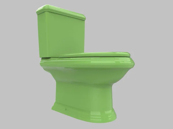 绿色3D插图厕所马桶 — 图库照片