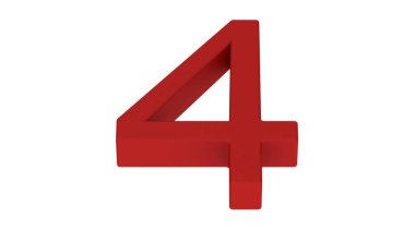 4 numara, 4 altın, gümüş, 3D cam, kristal, çizim.