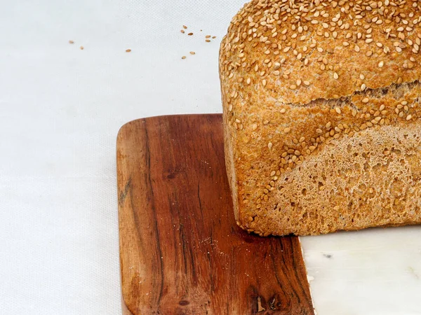 Vollkornglutenfreies Brot Mit Sesam Ansicht Mit Kopierraum — Stockfoto