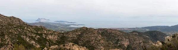 Panoramic View Viewpoint Vedetta Paladimonti Island Tavolara Molara San Teodoro — Stock fotografie