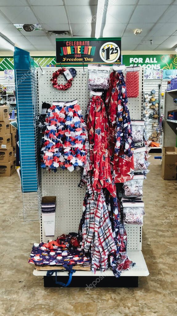display at Dollar Tree appears to show American Independence