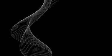 Beautiful Abstract Black And White Grid Wave Design