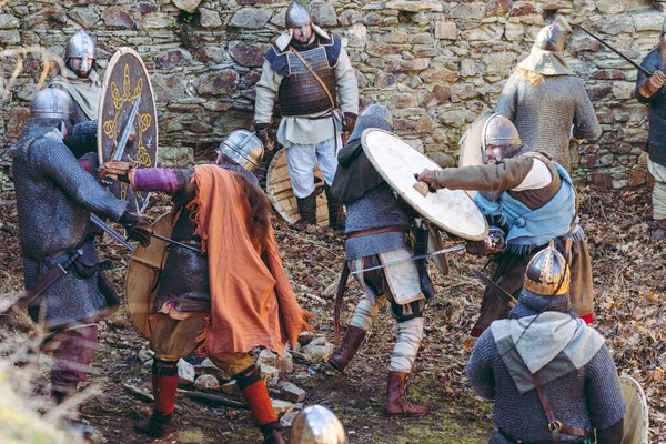 Blakkr Ulfr Wulfgard Historical Groups Friendly Fighting — Stock Photo, Image