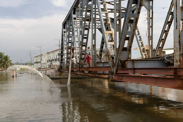 Fishermen Bridge Versailles Flows Yumuri River Matanzas Cuba — Photo