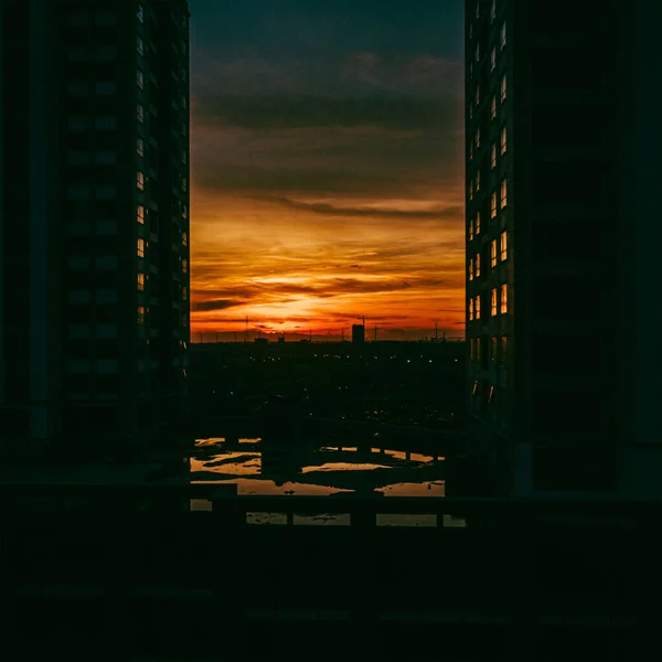 Aerial View Colorful Heaven Buildings Sunset Hanoi — Stockfoto