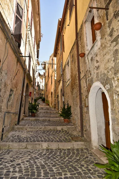 Narrow Alley Old Houses Medieval Village Giuliano Roma — Foto Stock