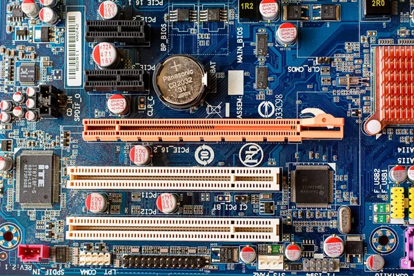 Snímek Horního Pohledu Staré Zásuvky Základní Desky Podporující Procesor 775 — Stock fotografie