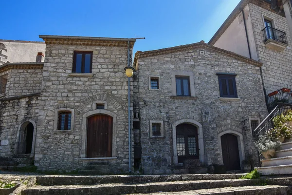 Gesualdo Daki Eski Evlerin Manzarası Talya Nın Avellino Eyaletindeki Küçük — Stok fotoğraf
