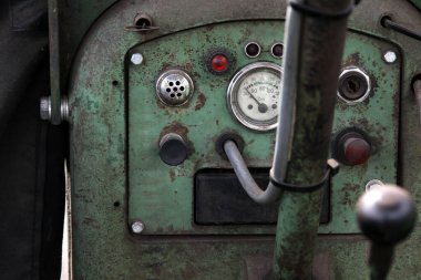 lanz was a tractor brand from germany here is a close-up of the dashboard with switches and display
