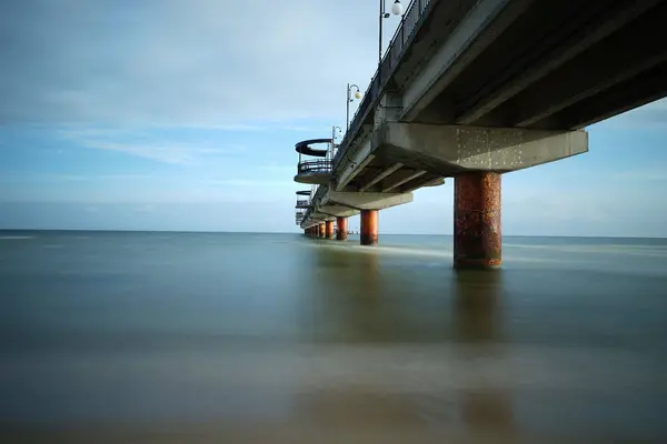 Shot Big Bridge Ocean Long Exposure — Stockfoto