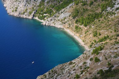 An aerial view of the Biokovo Mountain Nature Park in Dalmatian coast, near Makarska, Croatia