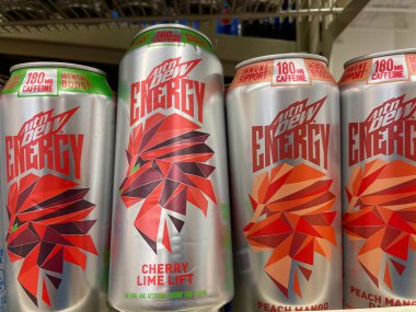 Grovetown, Ga USA - 05 03 22: Retail store Mtn Dew energy drink cherry lime