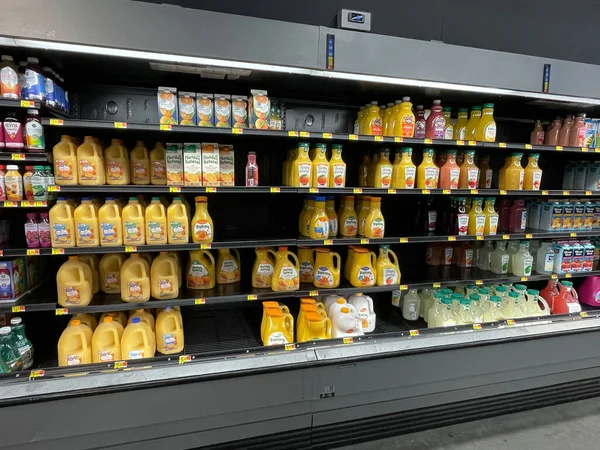 Augusta Usa Walmart Interior Orange Juice Section Close Belair Road — Stockfoto