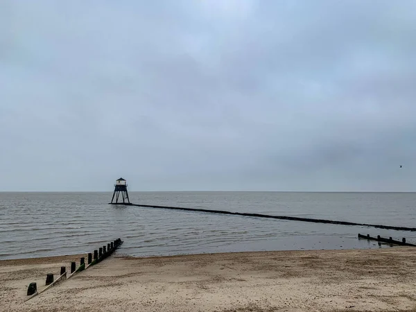 Beautiful Shot Lighthouse Dovercourt Harwich Essex Dovercourt Beach England Gray — Zdjęcie stockowe