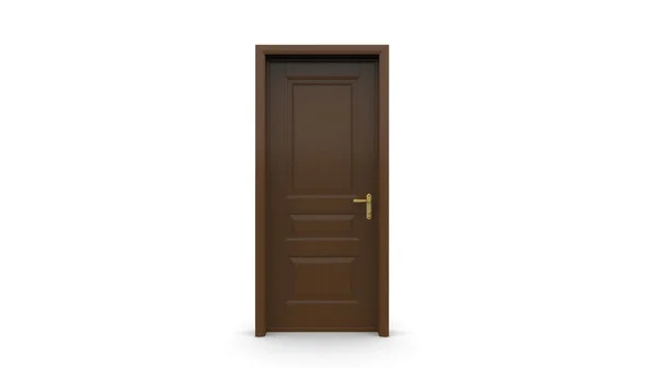 Creative Wood Classic Door Illustration Open Closed Door Render Entrance — Stock Photo, Image